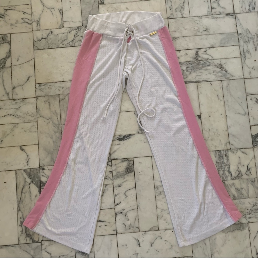 Baby Phat White Pants with Pink Side Panels
